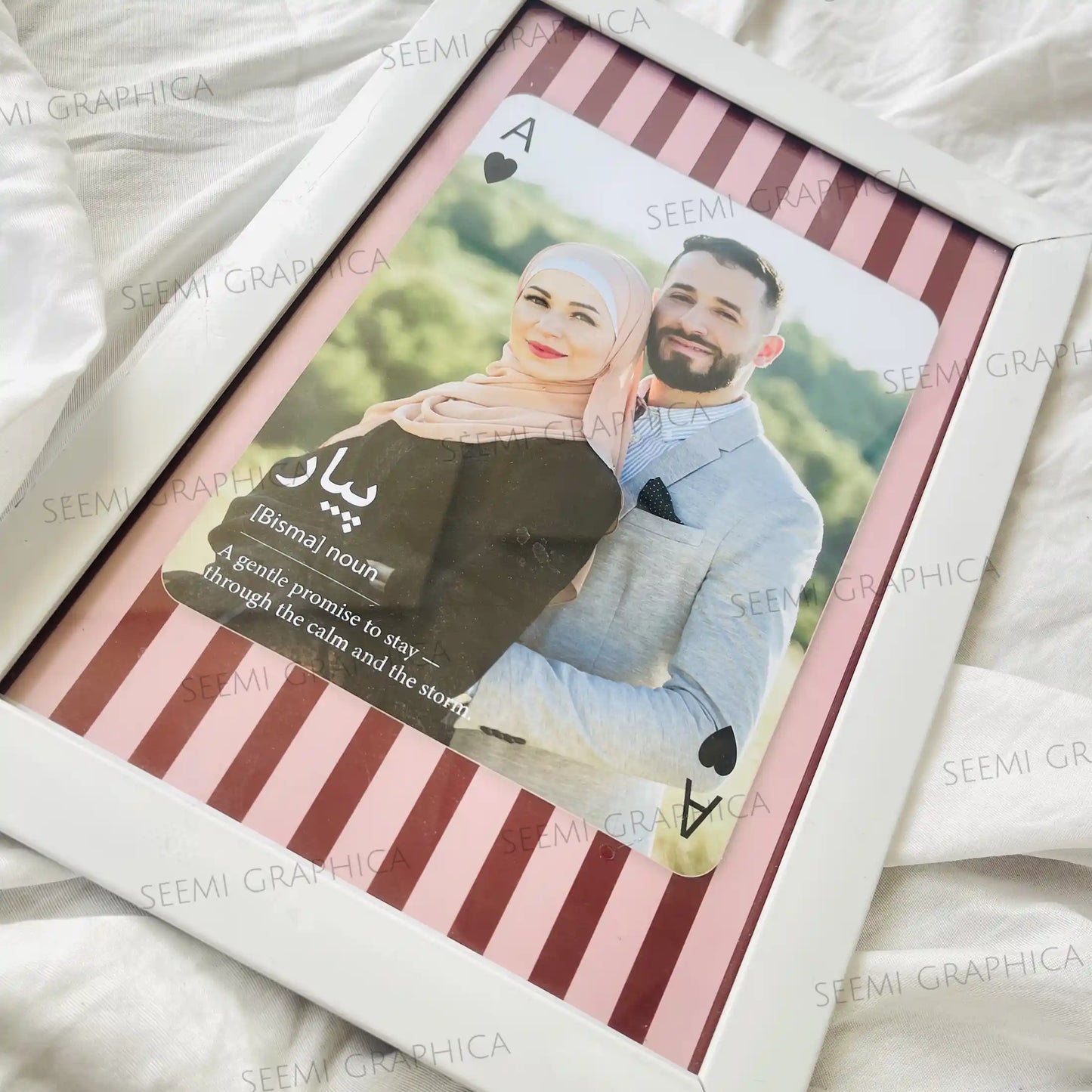 Love Text Frame – Personalized Playing Card Photo Frame