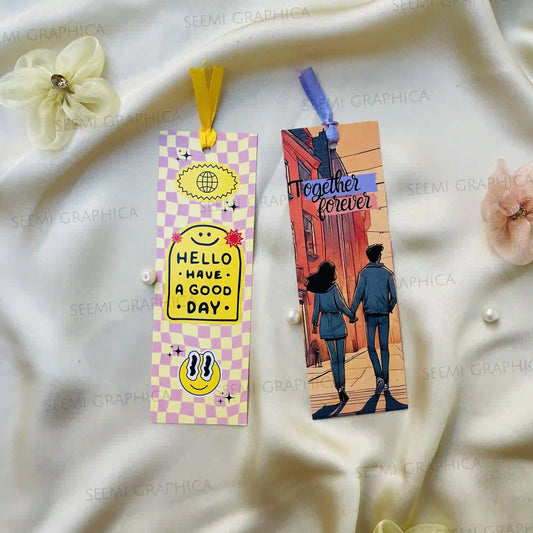 Aesthetic Happy Vibes Duo Long Bookmarks (Pack of 2)