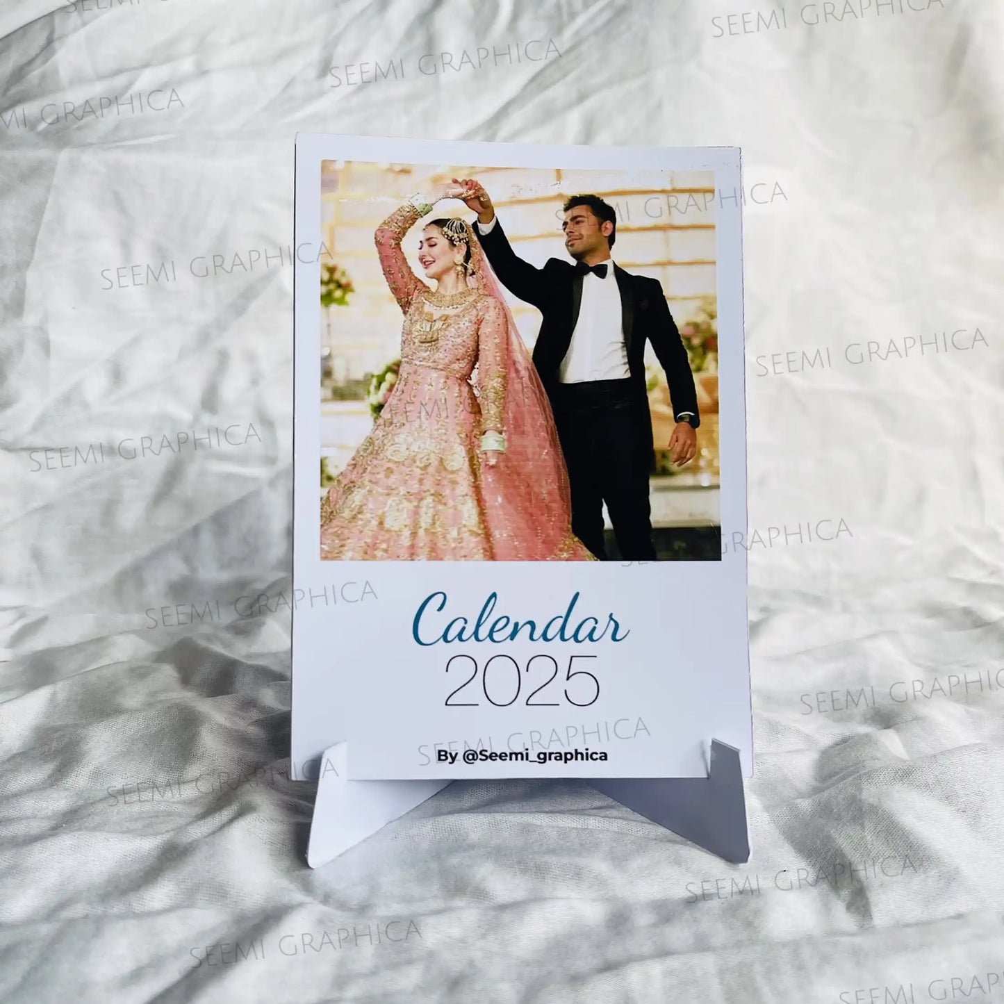 Custom Year Calendar with Photos & Stand | Personalised Gift