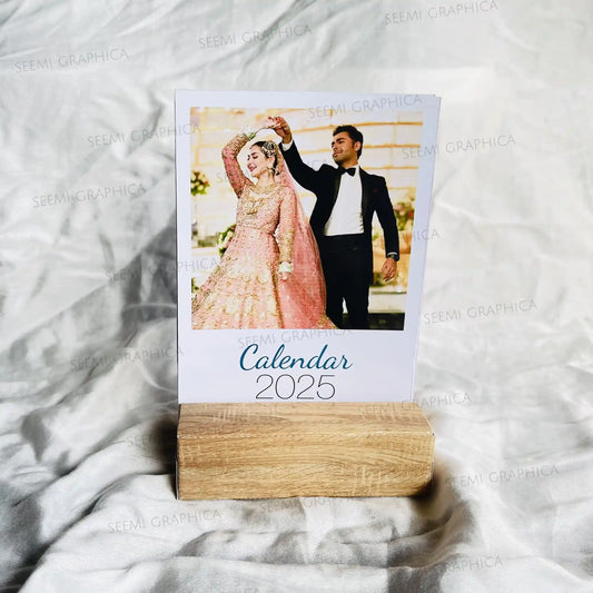 Custom Year Calendar with Photos & Stand | Personalised Gift
