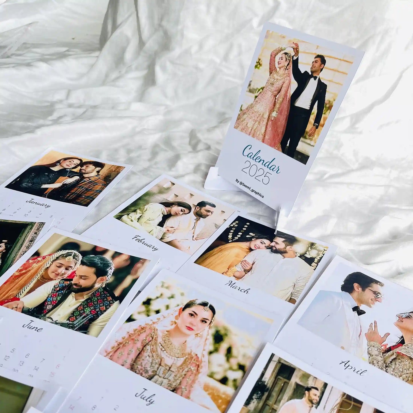 Custom Year Calendar with Photos & Stand | Personalised Gift