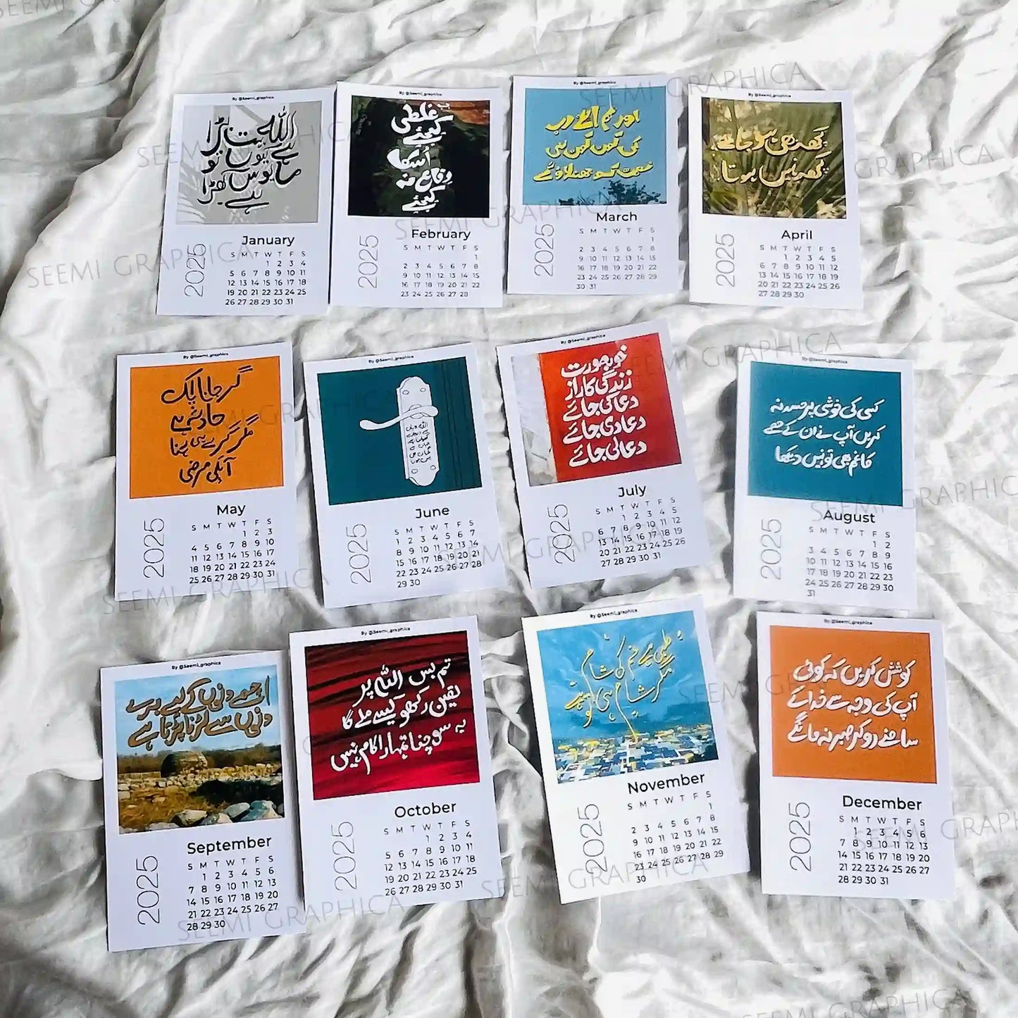 2025 Desk Calendar with Urdu Quotes