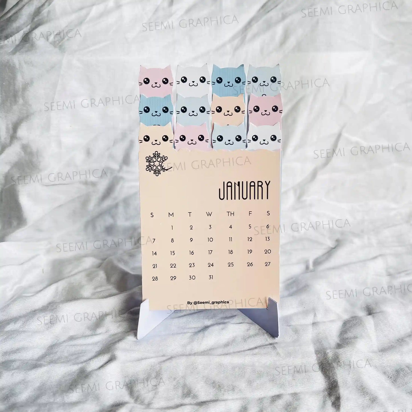 2025 Cat Desk Calendar – Cute Die-Cut