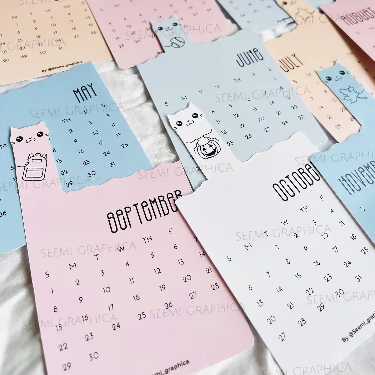 2025 Cat Desk Calendar – Cute Die-Cut