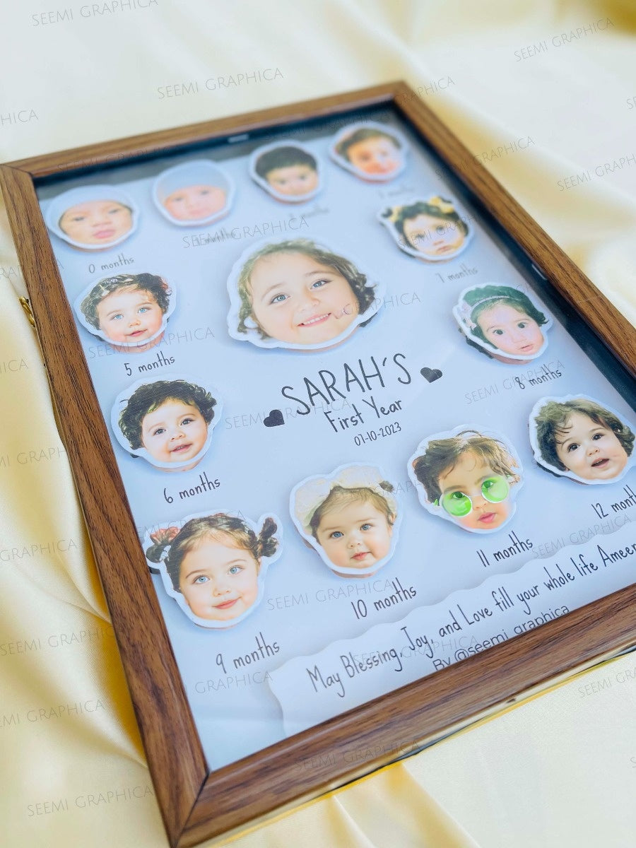3D Embossed Baby Milestone Frame