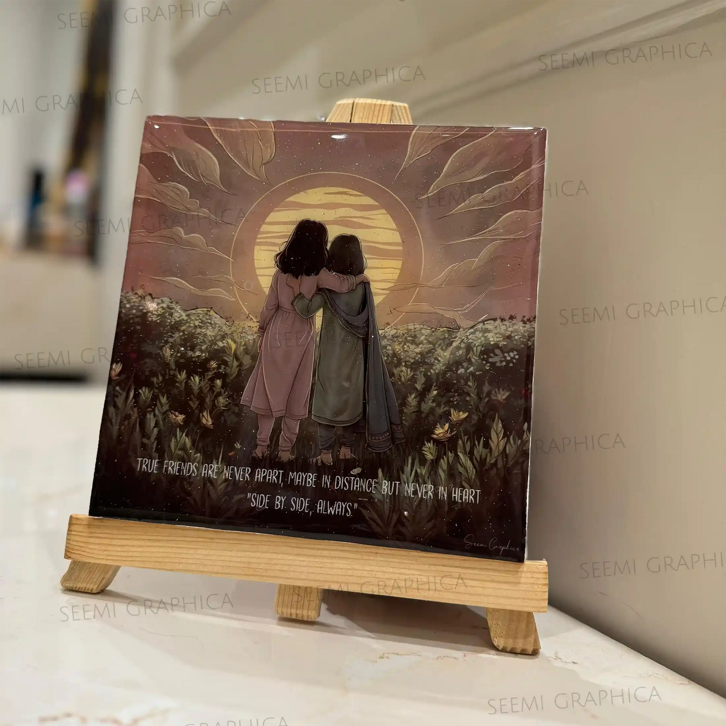 Friendship square Resin Sheen Art