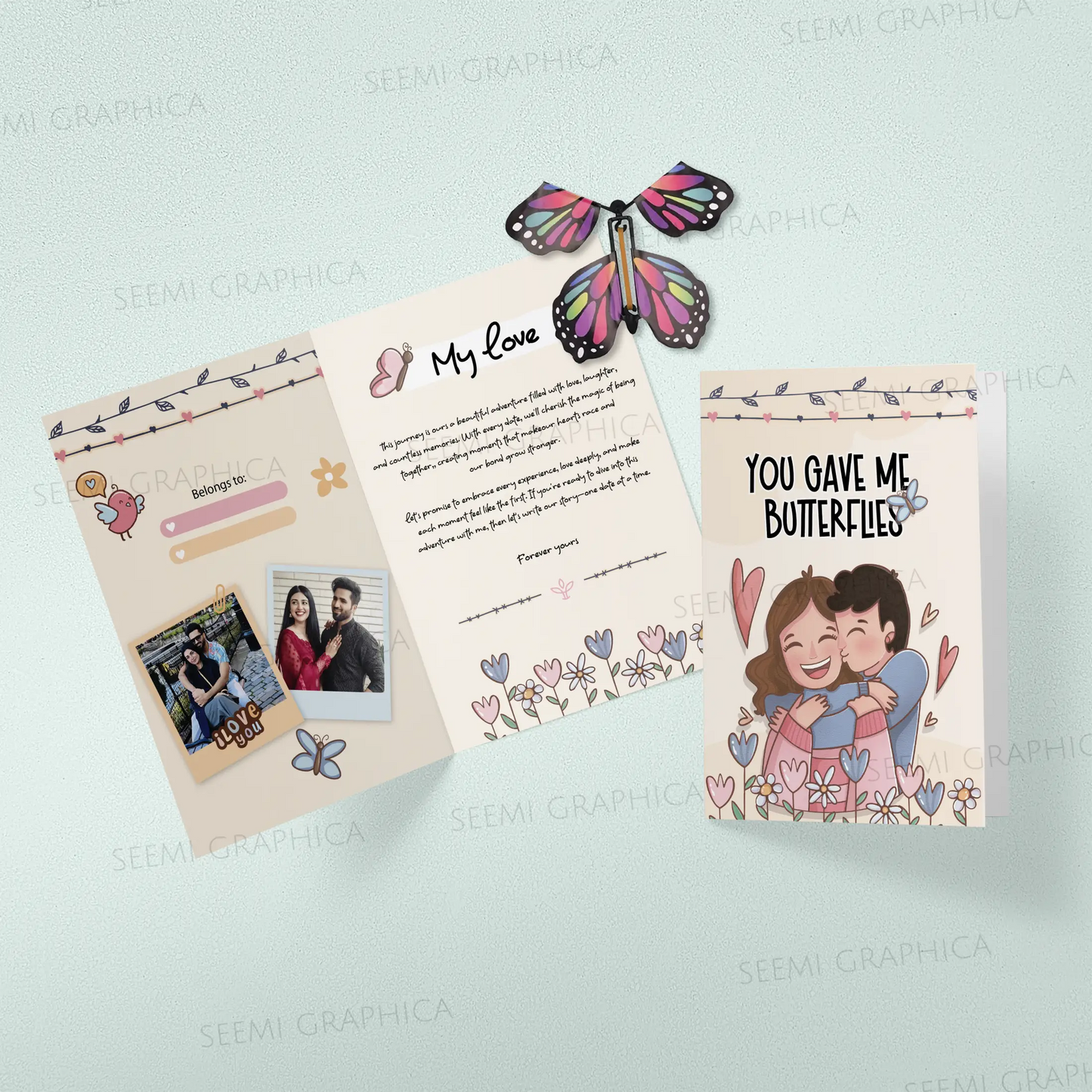You Gave Me Butterflies-Pop-Out Butterfly Card