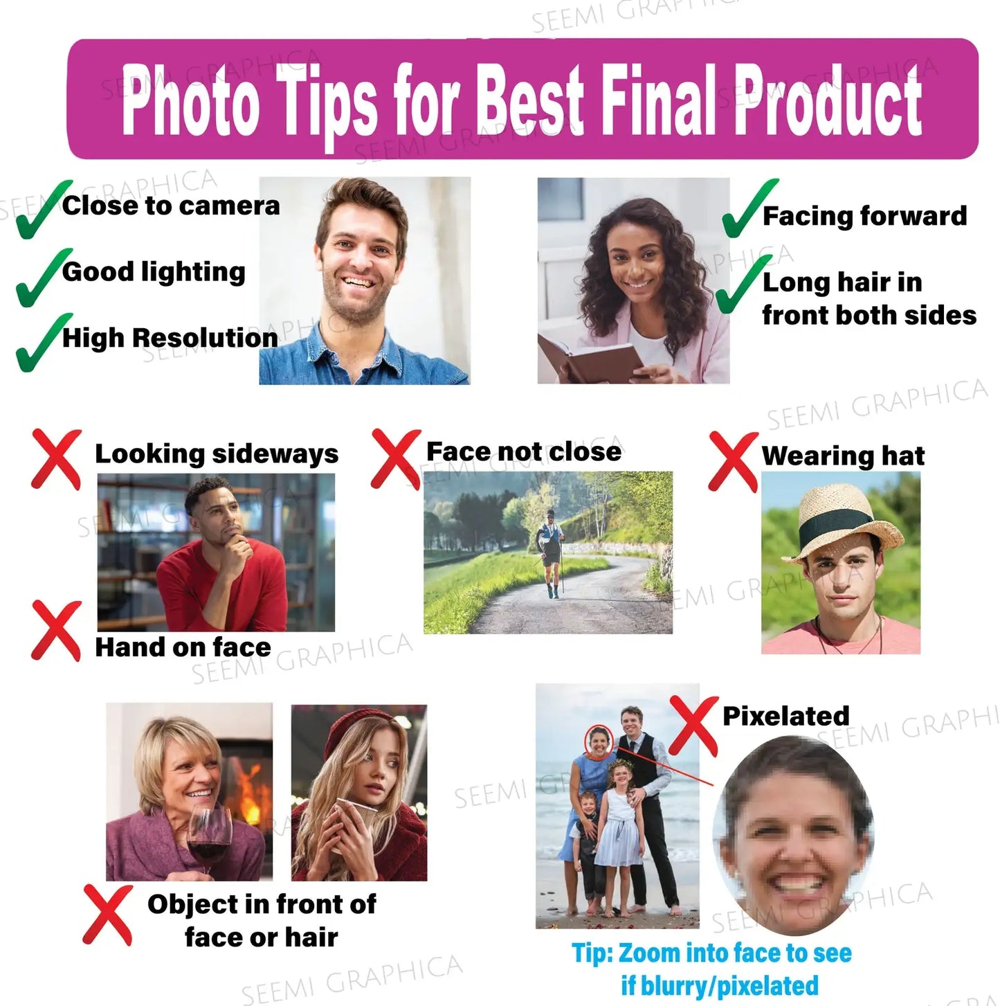 Personalised Photo Face Hats