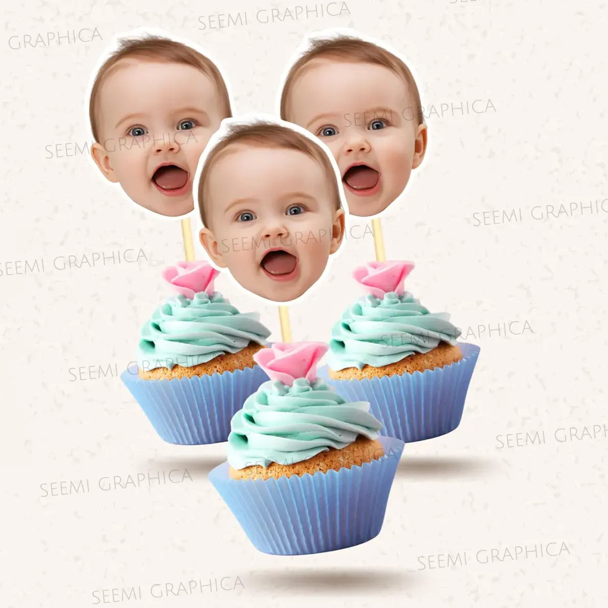 Personalized Face Cake Toppers