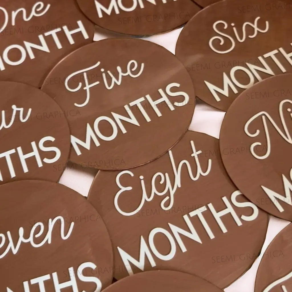 Acrylic Round Disc Baby 6-12 Months Milestone