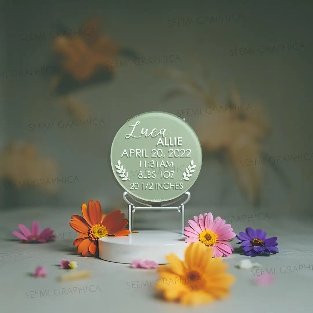 Custom Acrylic Baby Announcement