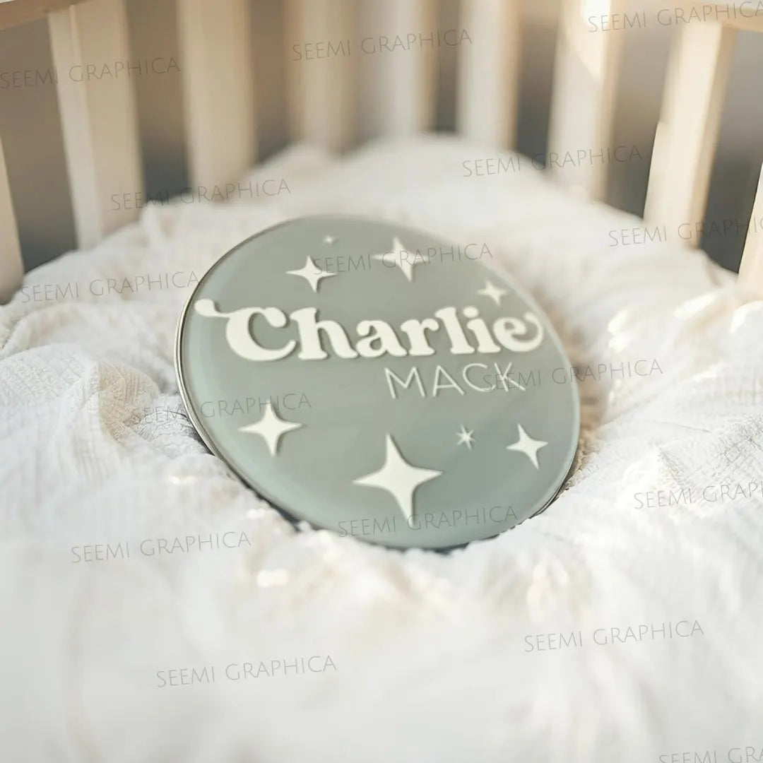 Acrylic Retro Baby Name Sign