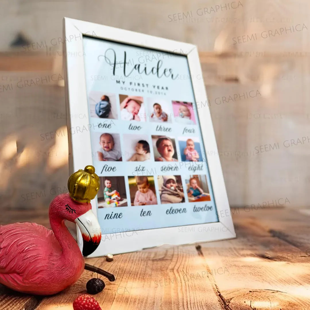 Baby Boy 12 Months Milestone Photo Frame