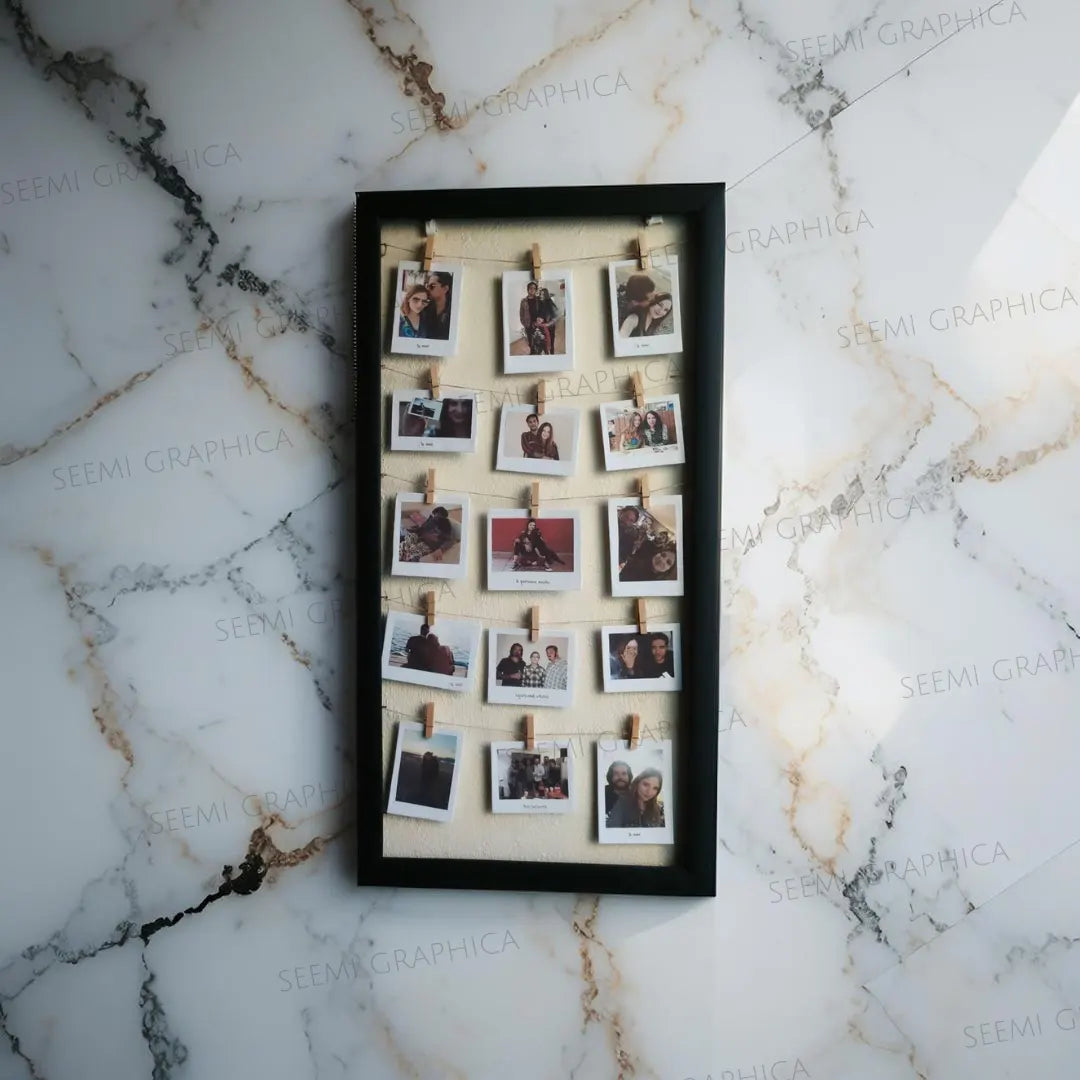 3D Custom 15 Polaroids-Style Photo Frame