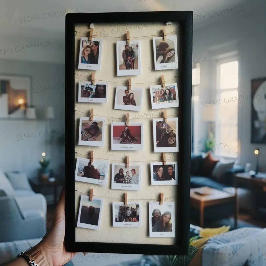 3D Custom 15 Polaroids-Style Photo Frame