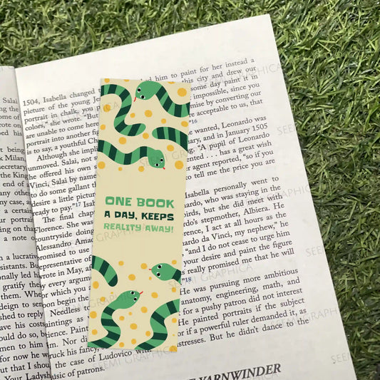 One Book A Day Keeps Reality Away Long Bookmark