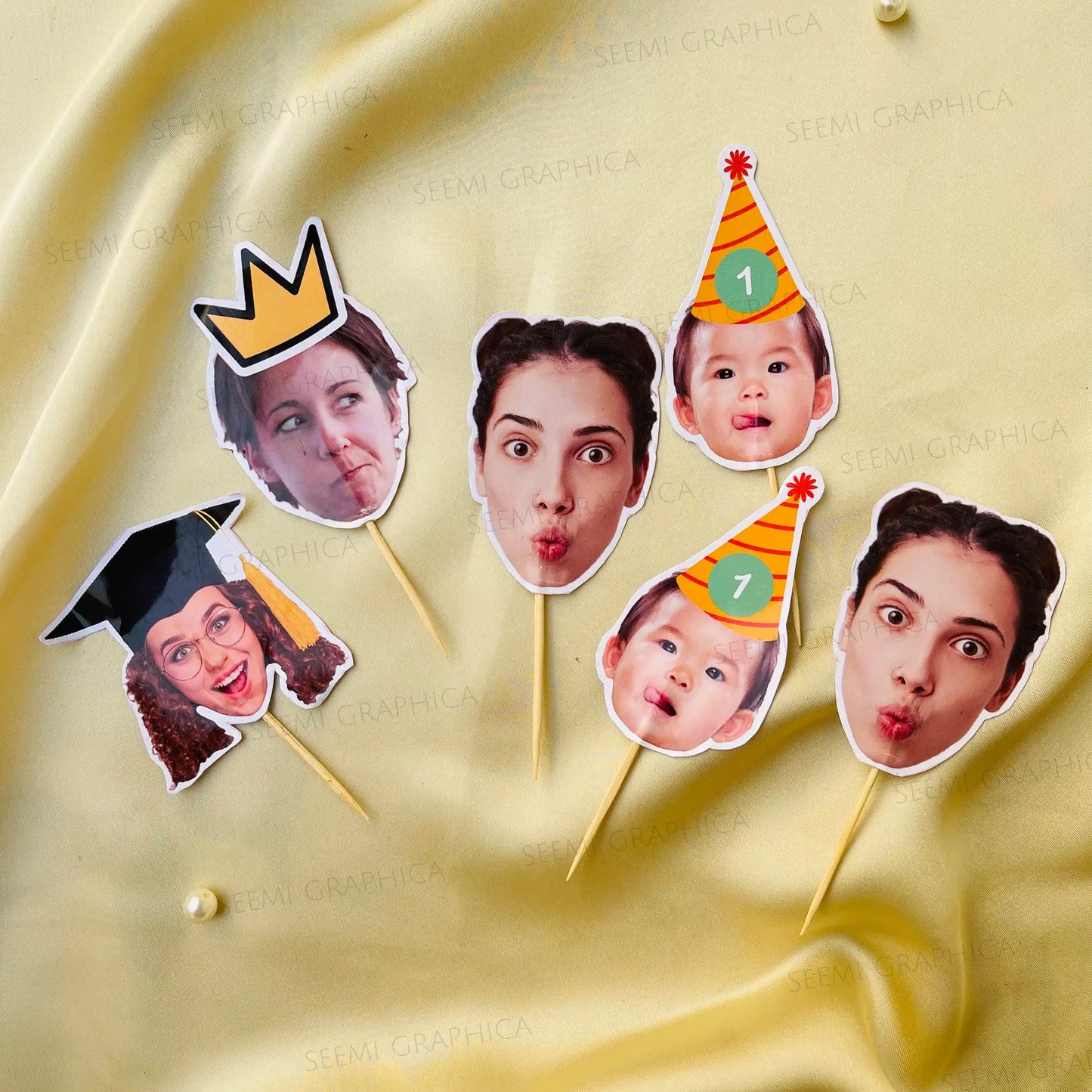 Personalized Face Cake Toppers