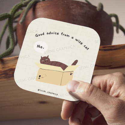 Good Advice From A Wise Cat Funny Magnet
