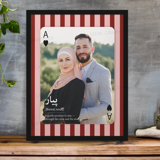 Love Text Frame – Personalized Playing Card Photo Frame