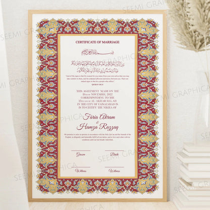 Zarafshan-Bliss Nikah Certificate