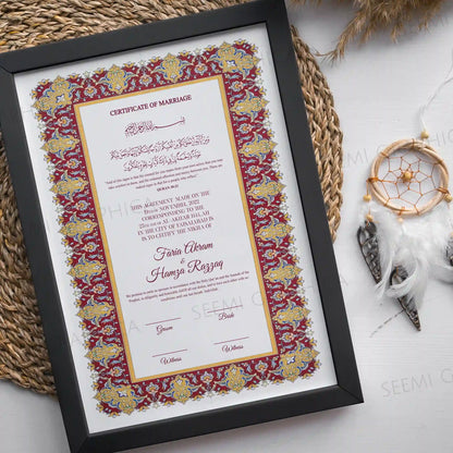 Zarafshan-Bliss Nikah Certificate