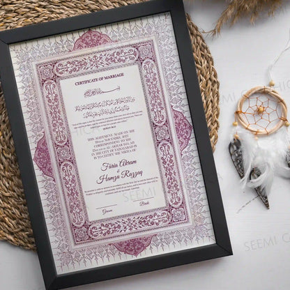 Taj-Bliss Nikah Certificate