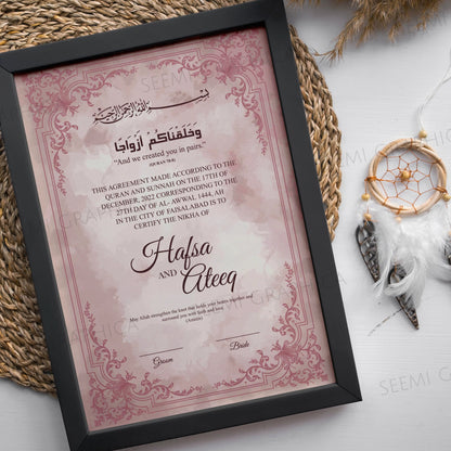 Gulab-Signature Nikah Certificate