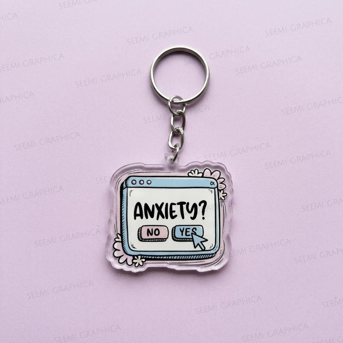 Cute Anxiety Popup – Acrylic Keychain