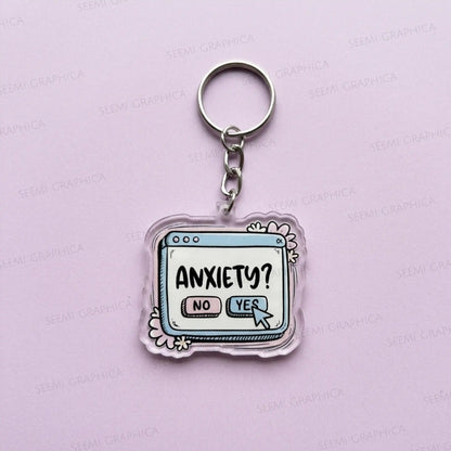 Cute Anxiety Popup – Acrylic Keychain