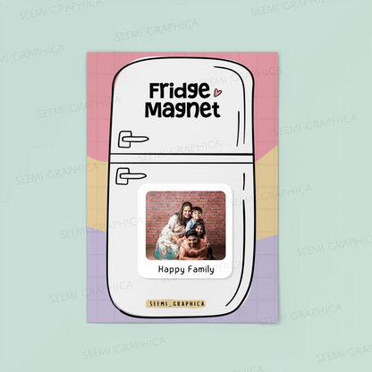 Round Polaroid Photo And Text Fridge Magnet