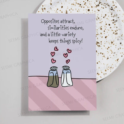 Cute Salt and Pepper Couple Card