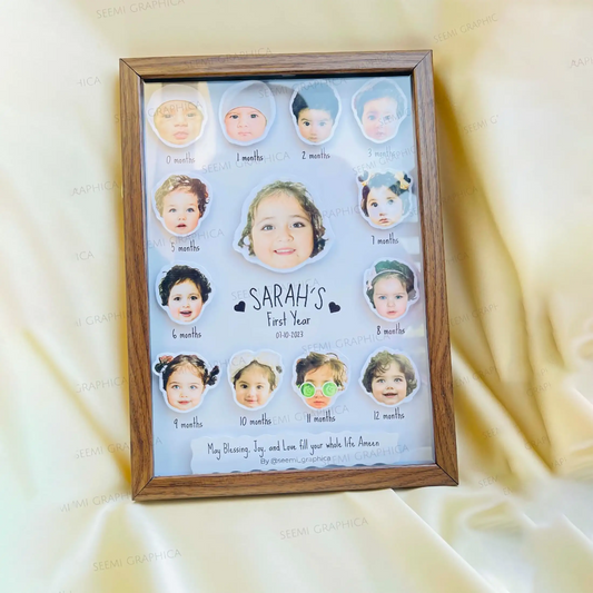 3D Embossed Baby Milestone Frame