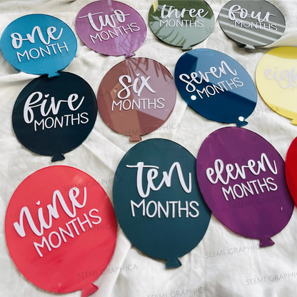 BalloonBloom Baby 1-12 Months Milestone Discs