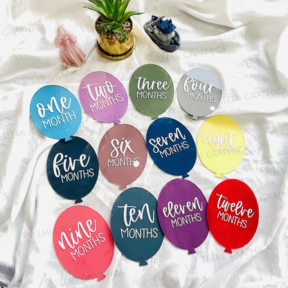 BalloonBloom Baby 1-12 Months Milestone Discs