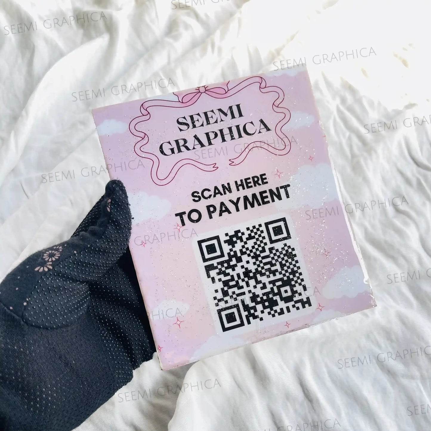 Resin QR Payment Sign Sheen Art