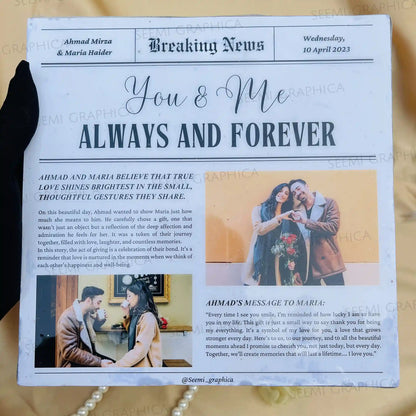 Couple Newspaper Story Resin Sheen Photo