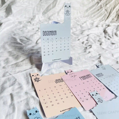 2025 Cat Desk Calendar – Cute Die-Cut