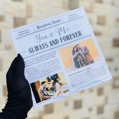 Couple Newspaper Story Resin Sheen Photo