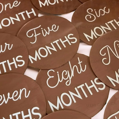 Acrylic Round Disc Baby 6-12 Months Milestone
