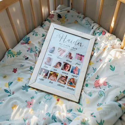 Baby Boy 12 Months Milestone Photo Frame