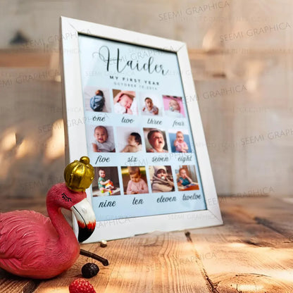 Baby Boy 12 Months Milestone Photo Frame
