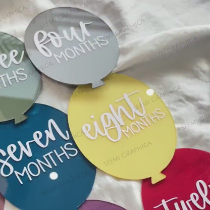 BalloonBloom Baby 1-12 Months Milestone Discs